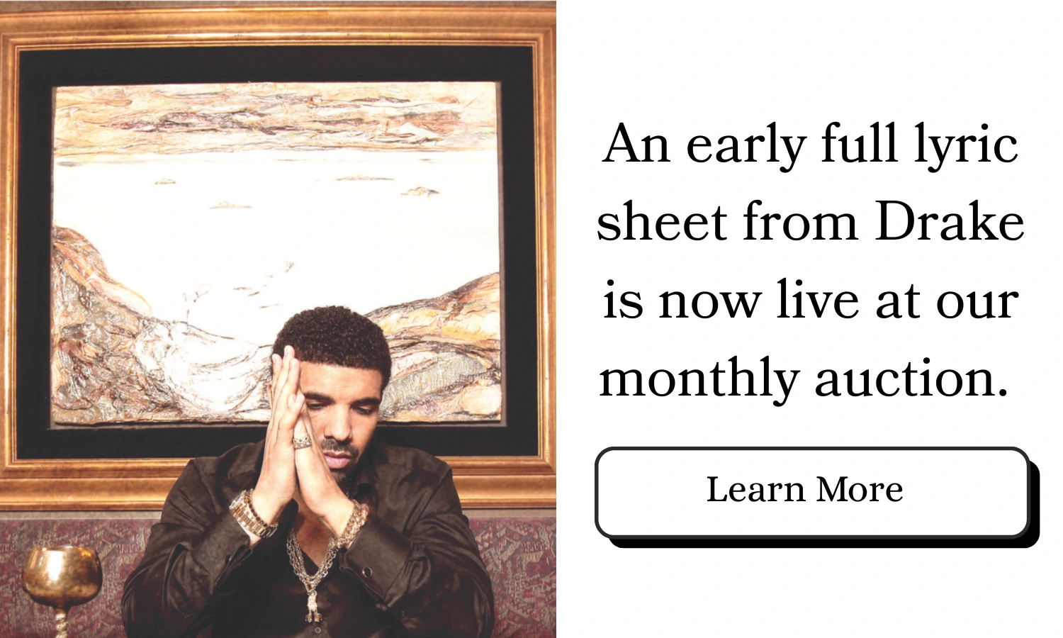 An early full lyric sheet from Drake is now live at our monthly auction.