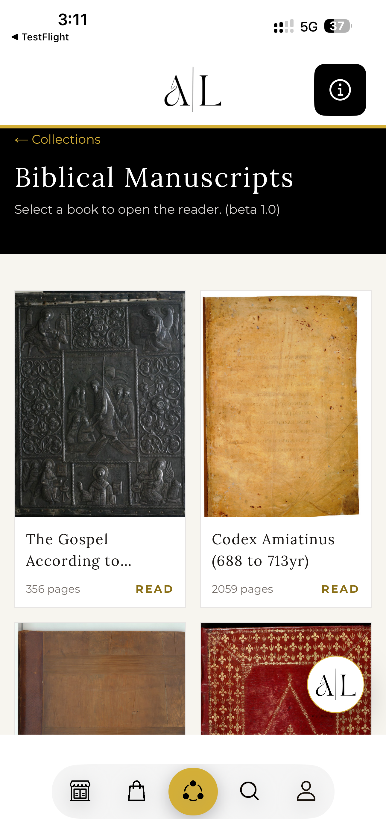 Ageless Literature manuscripts screen